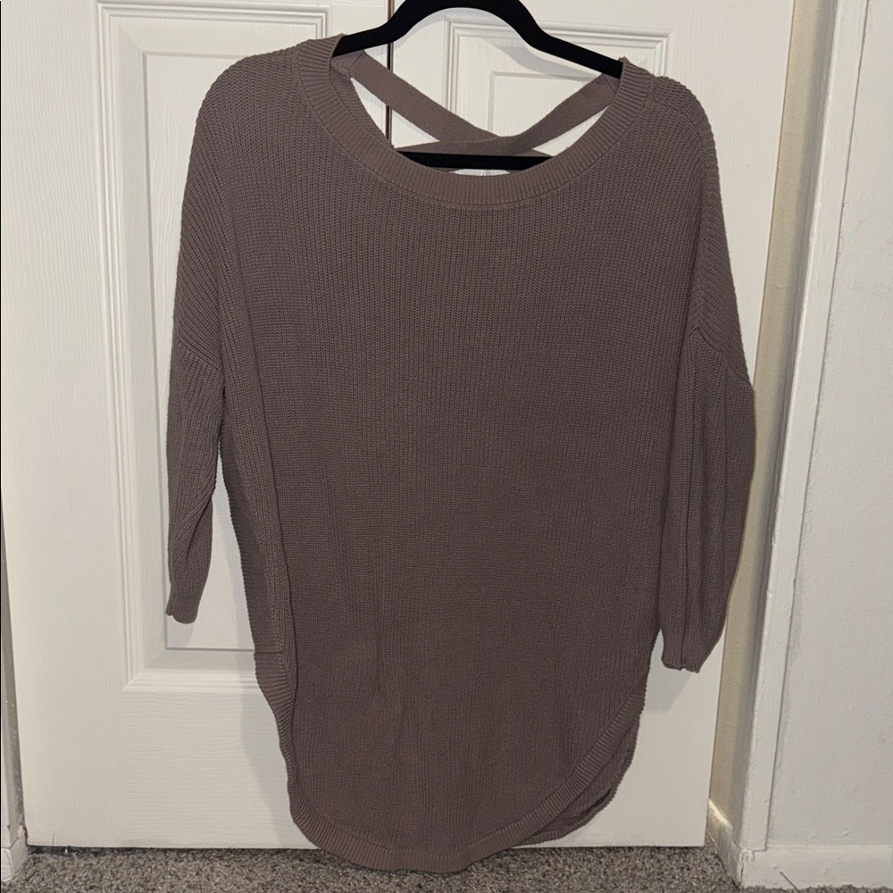 Express Women's Brown Knit Sweatshirt